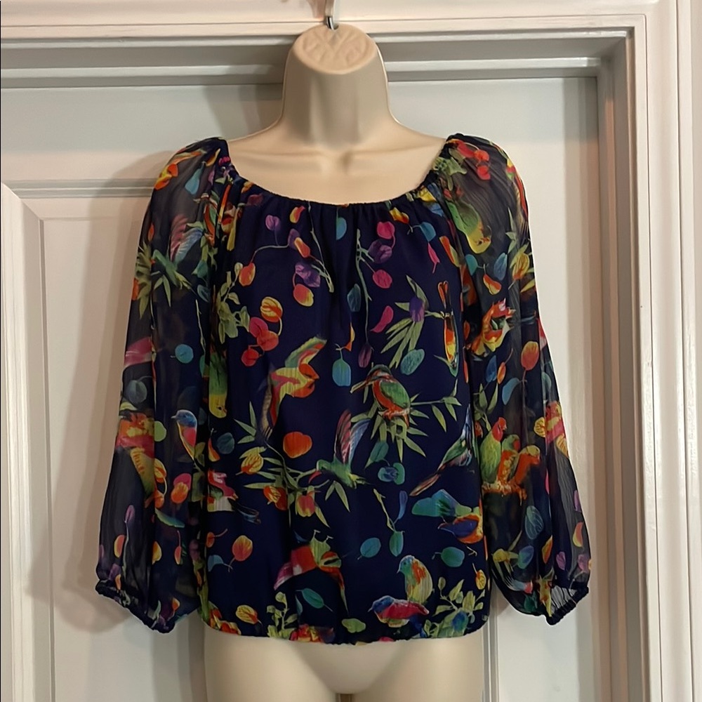 Philosophy Blue Puff Sleeve Blouse